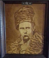 Портрет Т.Г. Шевченко выжженный на дереве. Старый.